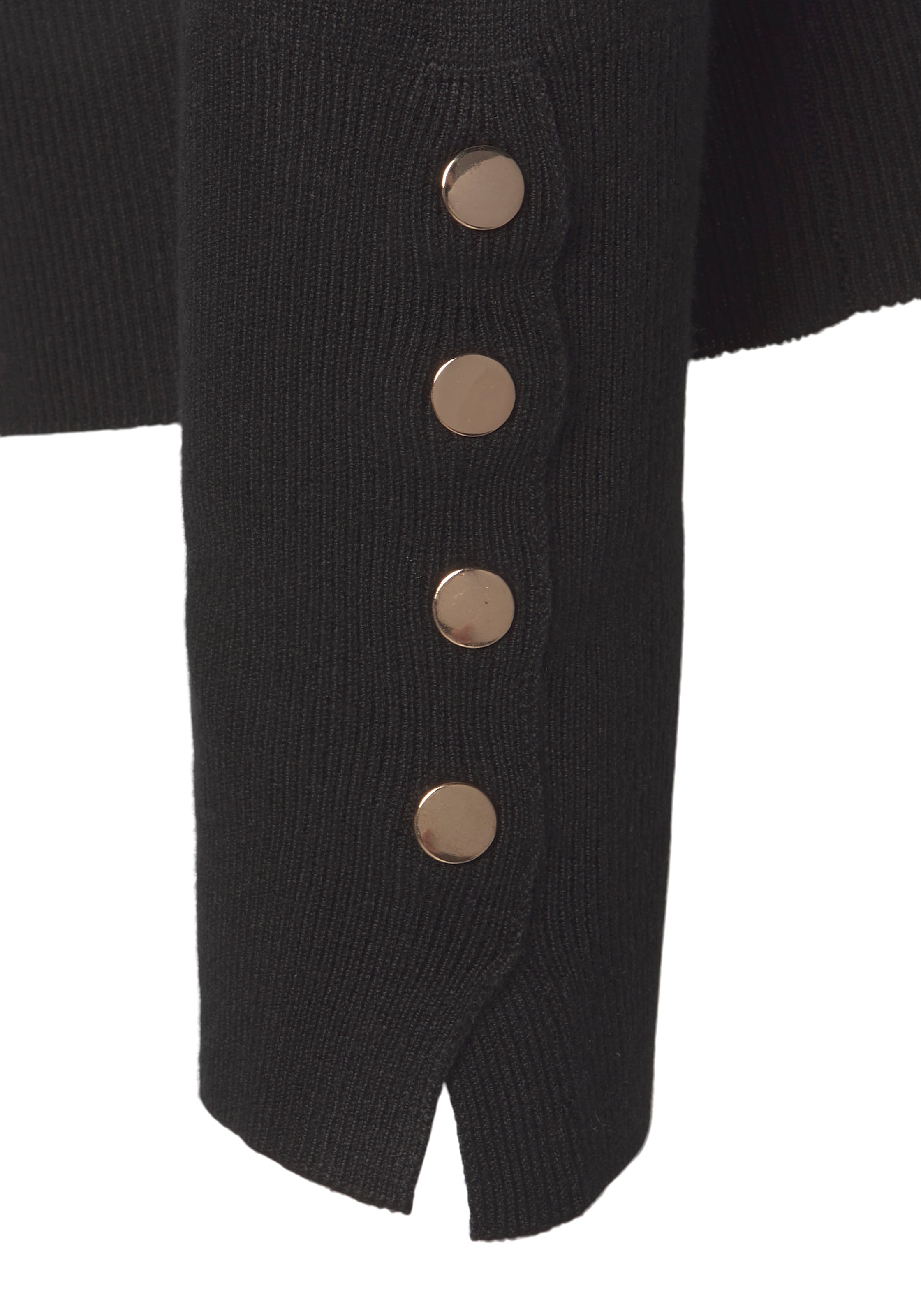 LASCANA Strickpullover , mit Zierknöpfen am Ärmelabschluss, leichter Rollkragenpullover, Basic