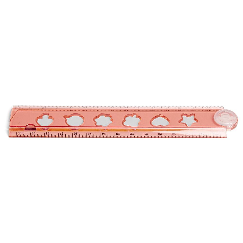 Règle pliable 15 à 30cm plastique rouge