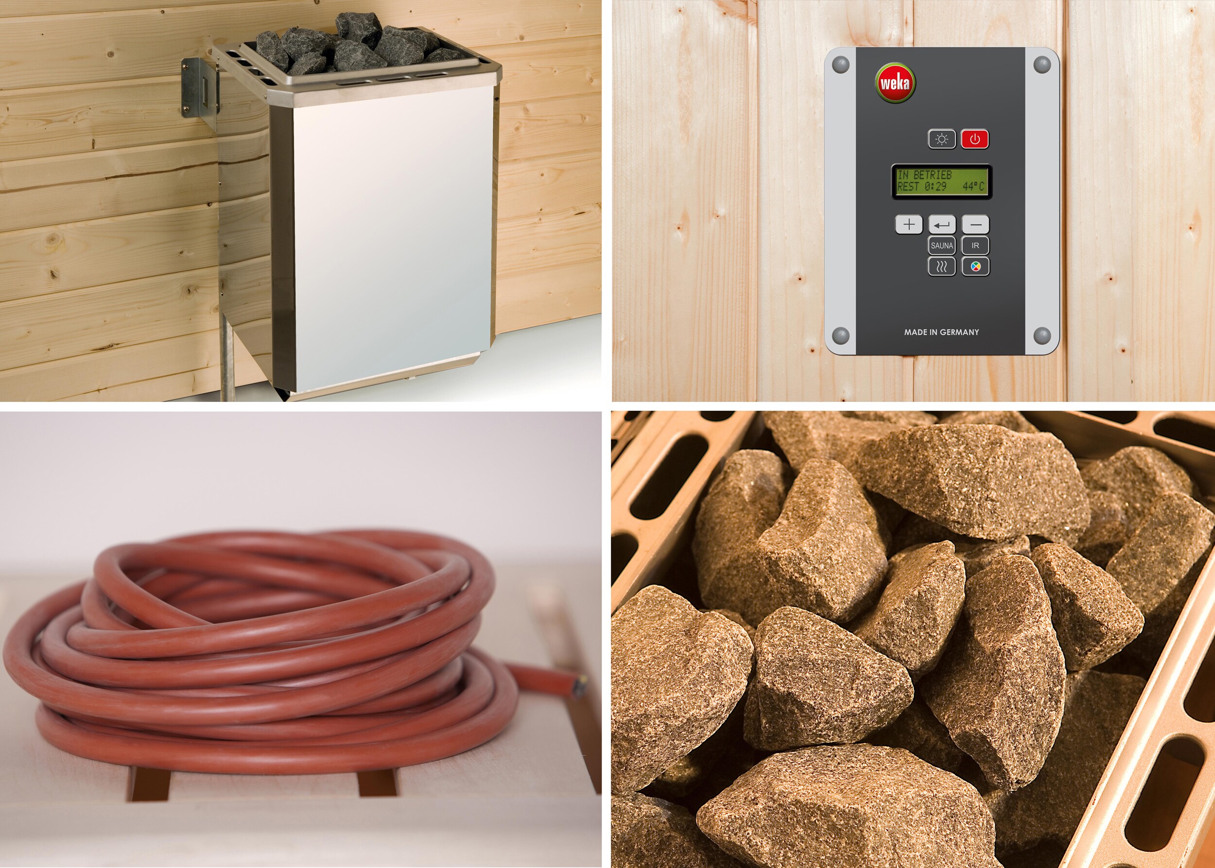 Weka Saunaofenset 4 - 9,0 kW OS mit Ofenanschlußkabel