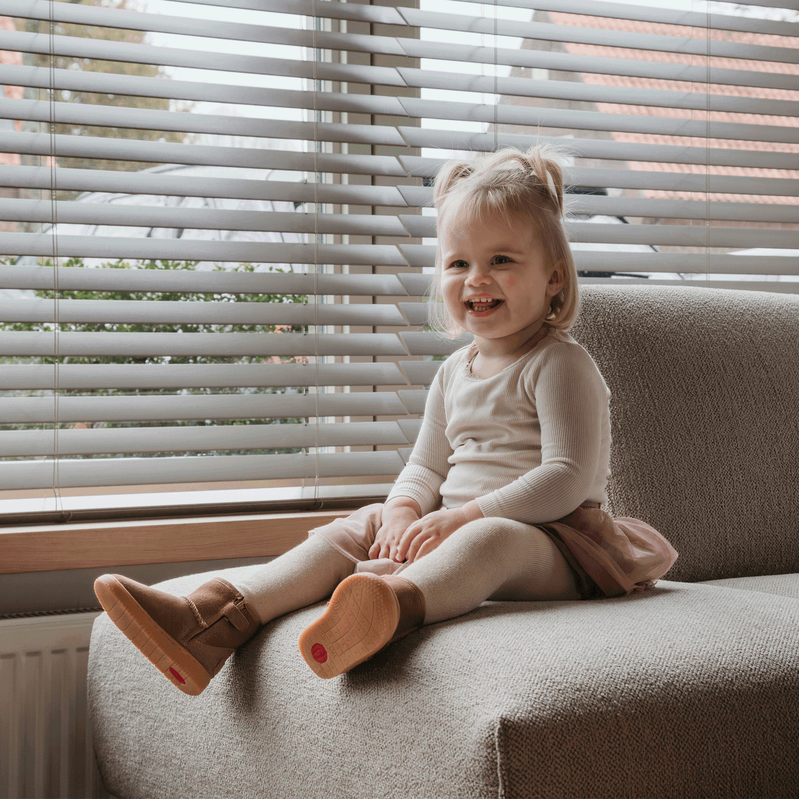 Shoesme cognac bootie met fluffy voering Lammy | Sale