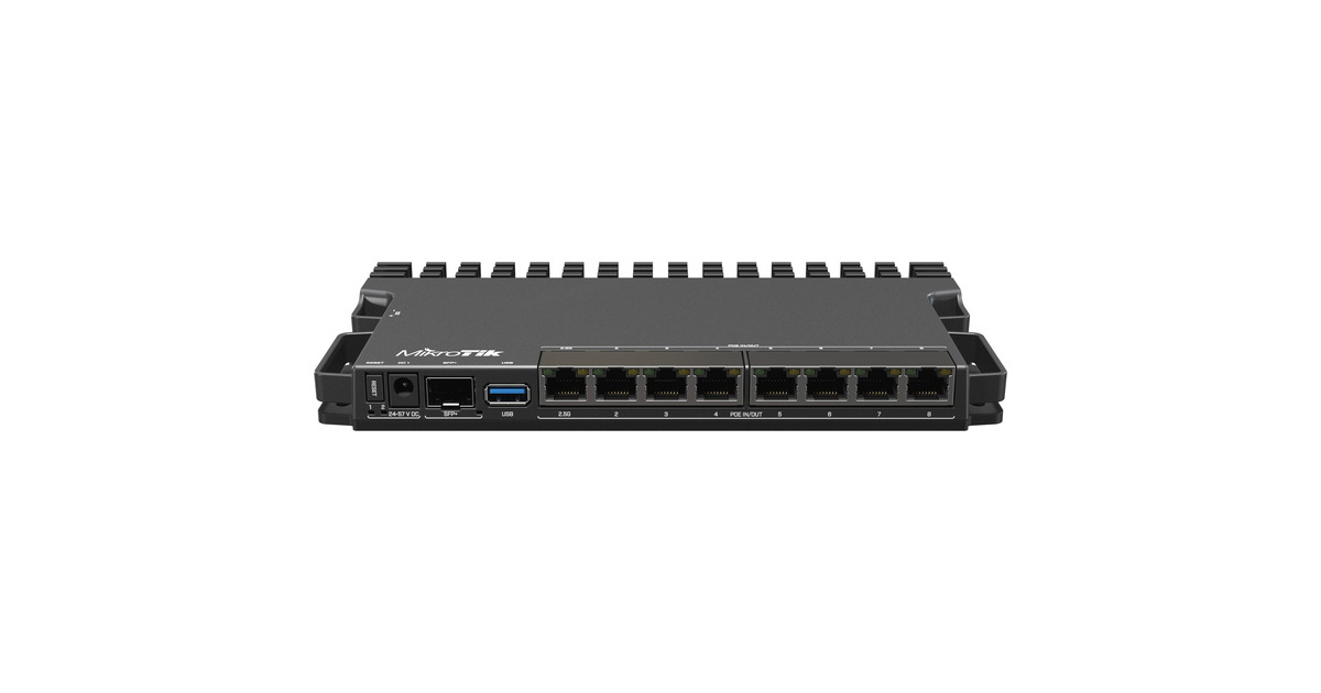MikroTikHeavy-duty RB5009 router (RB5009UPr+S+IN)  (Zwart, Marvell ARMADA 7040 CPU, PoE, SFP+)
