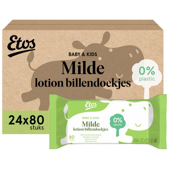 Etos Baby & Kids Milde lotion billendoekjes Megabox 24x80 Stuks