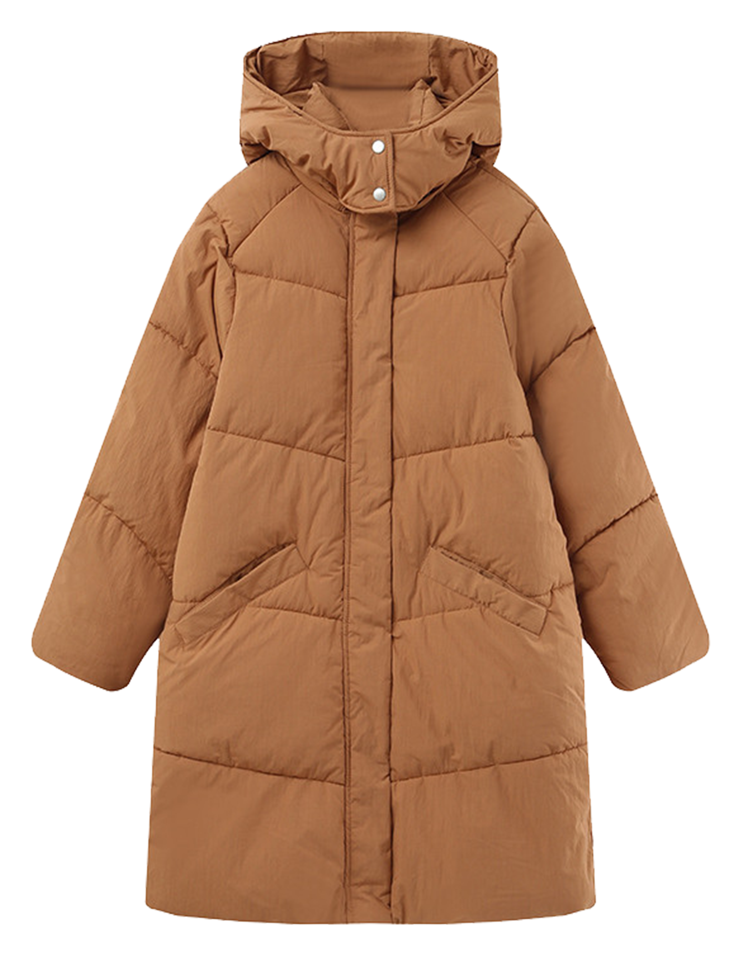 NORTH - Manteau col montant en coton mélangé | Marron