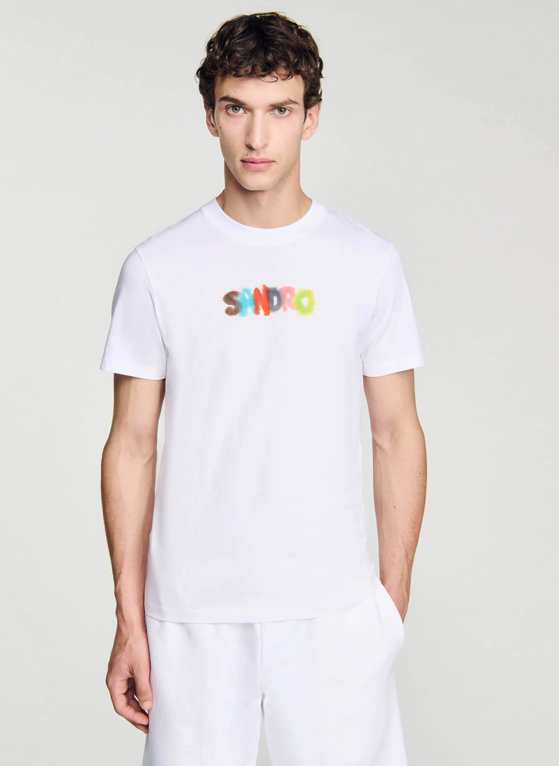 Tee-shirt droit imprimé en coton | Blanc