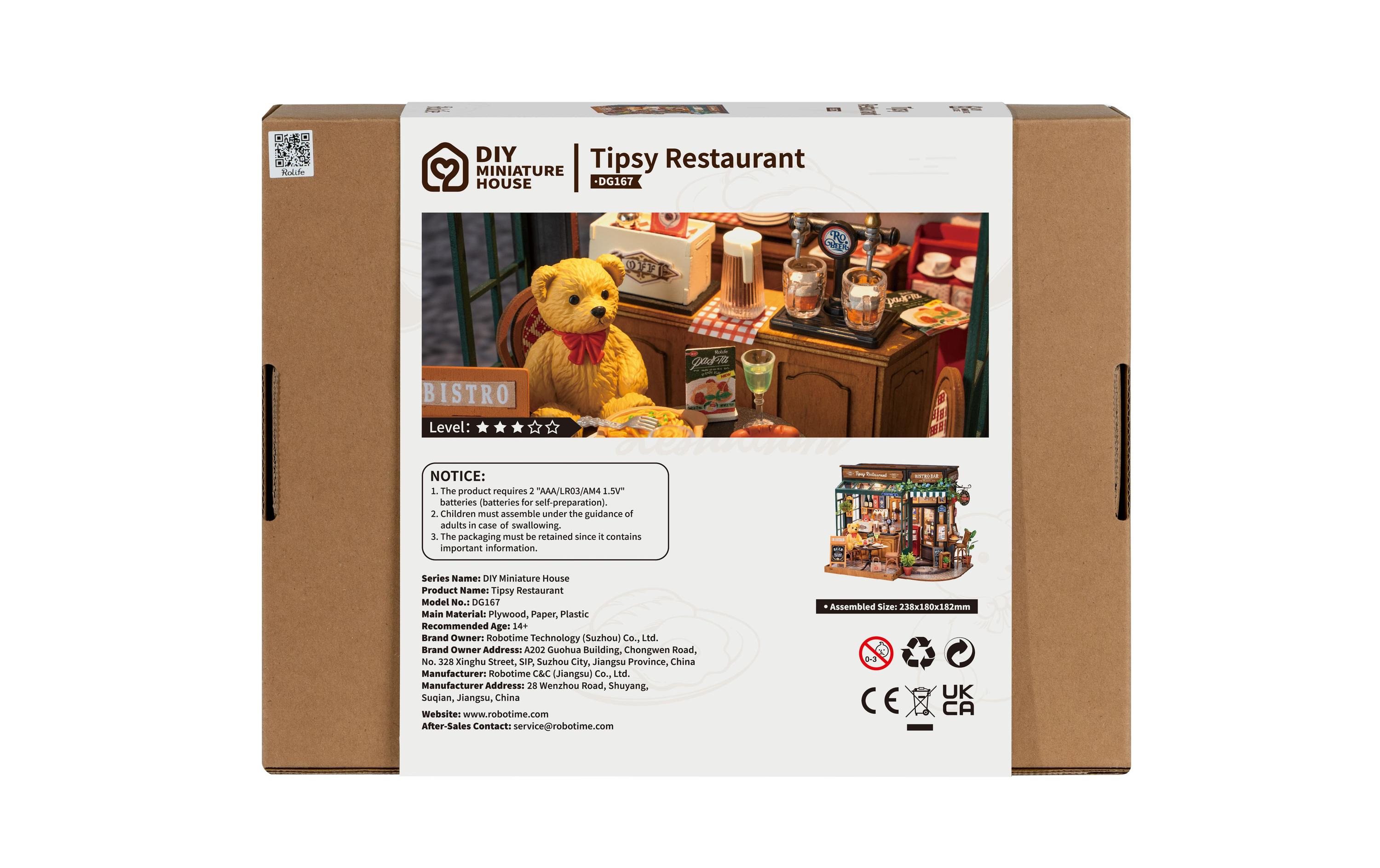 Bausatz Tipsy Restaurant 297-teilig3D-Puzzle aus lasergeschnittenen Holzteilen