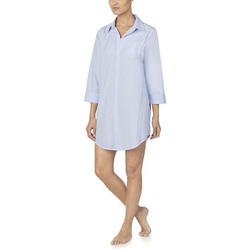 Lauren Ralph Lauren Heritage Pyjamasskjorte, French Blue/White, XL