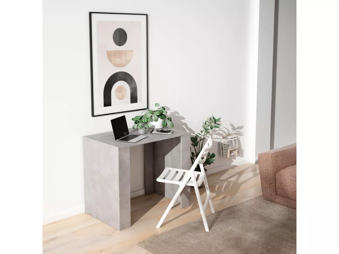 Table console extensible, 180, Pour 8 personnes, Table à Manger, Ciment