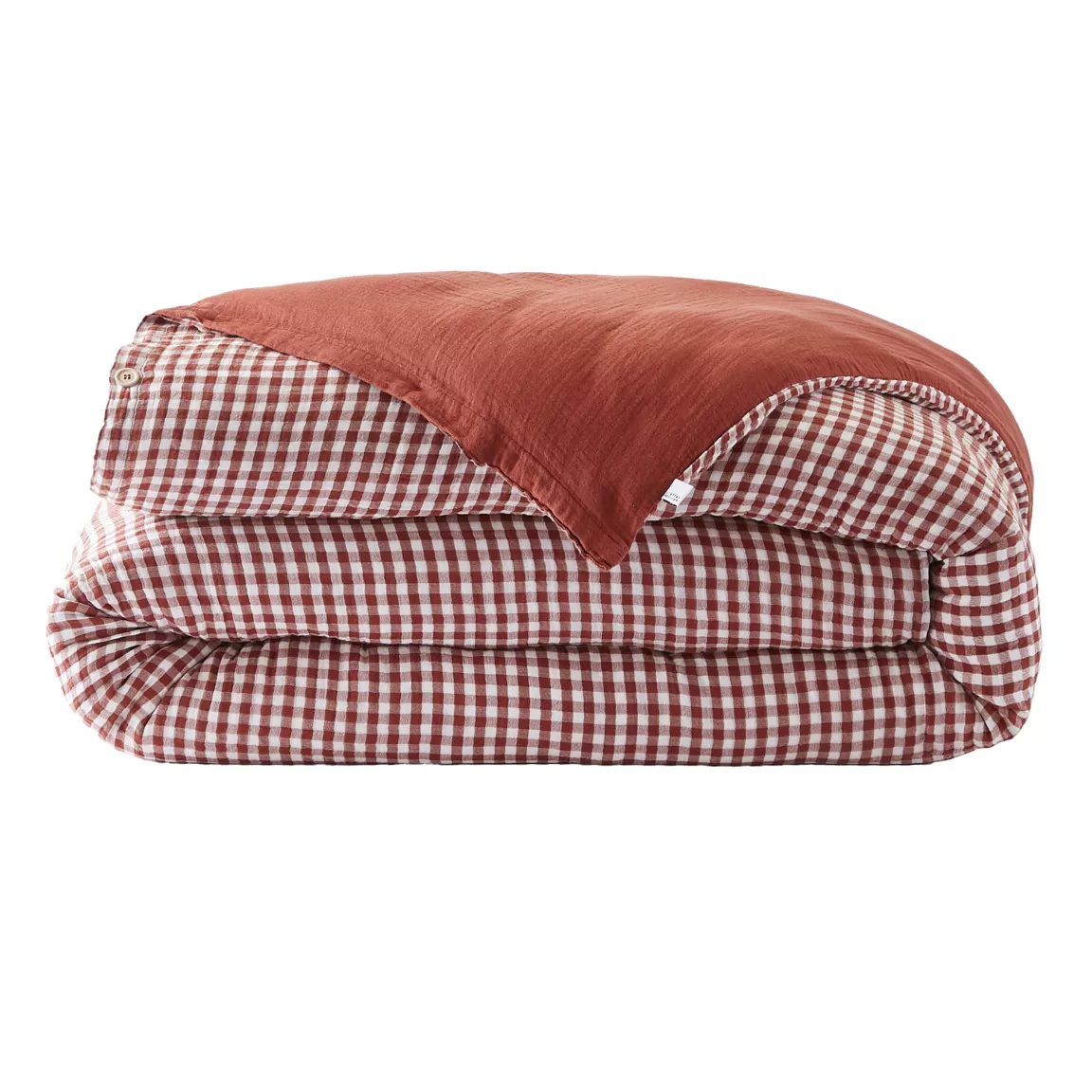 Housse de couette gaze de coton (260 x 240 cm) Vickie Terracotta