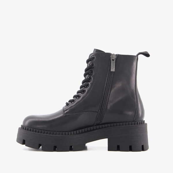 Tamaris dames veterboots met plateauzool zwart