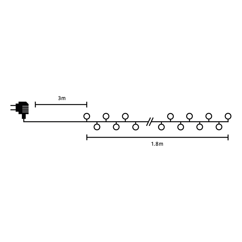 Lysslynge LED 1,8 m IP44