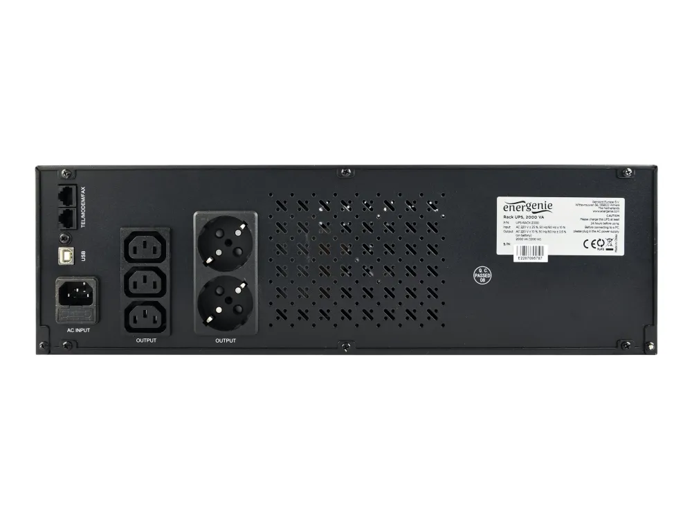 EnerGenie - UPS (rackversion) - AC 220 V - 1200 Watt - 2000 VA - 9 At - USB - output-stikforbindelser: 4 - 3.4U