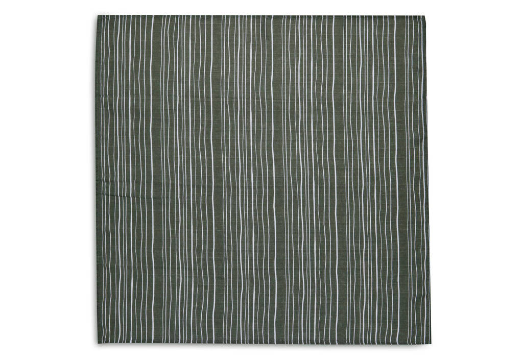 hydrofiele doek Small 70x70cm Stripe&Olive LeafGreen - set van 2