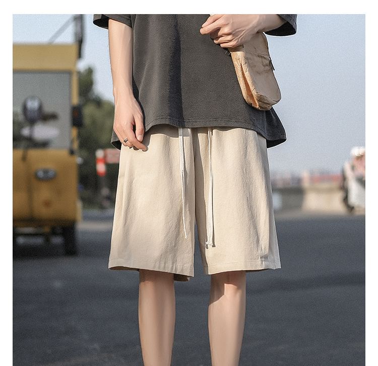 Femilina - Effen shorts met trekkoordtaille