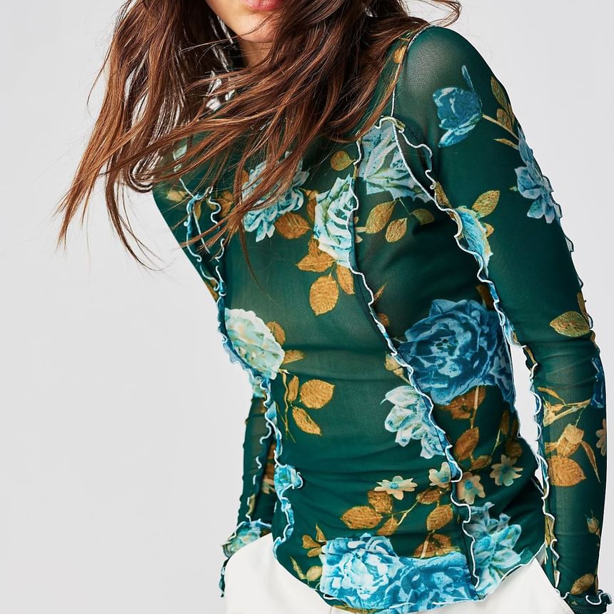 Genrovia - T-shirt met lange mouwen en bloemenprint