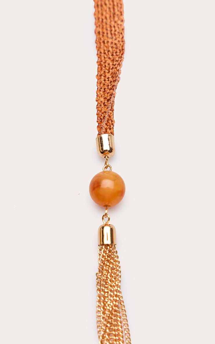 Doré Collier Enroulé À Perles Et Paillettes