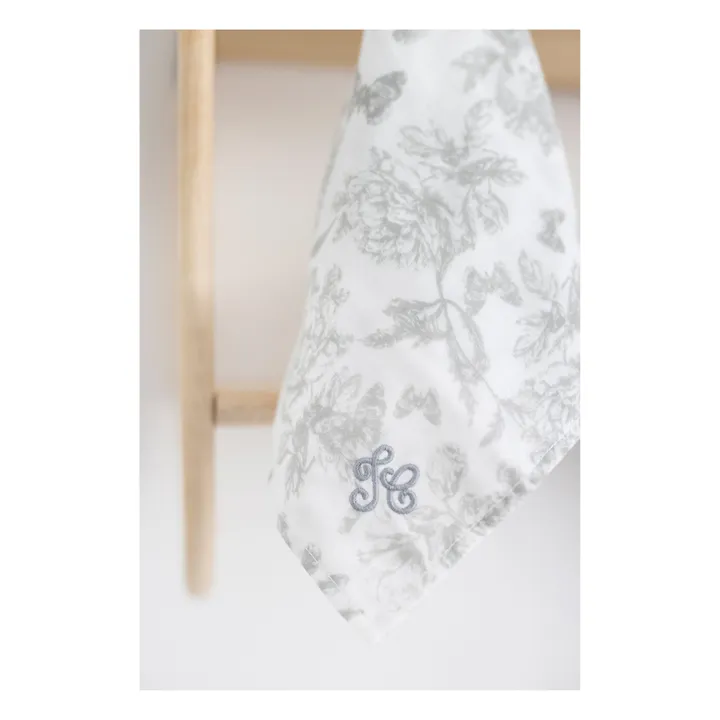 Tartine et Chocolat Doudou lange Augustin le lapin Toile de Jouy | Gris clair