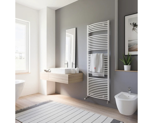 SCHULTE badkamerradiator München rond 1775x600 mm alpinewit aansluiting aan beide zijden onder