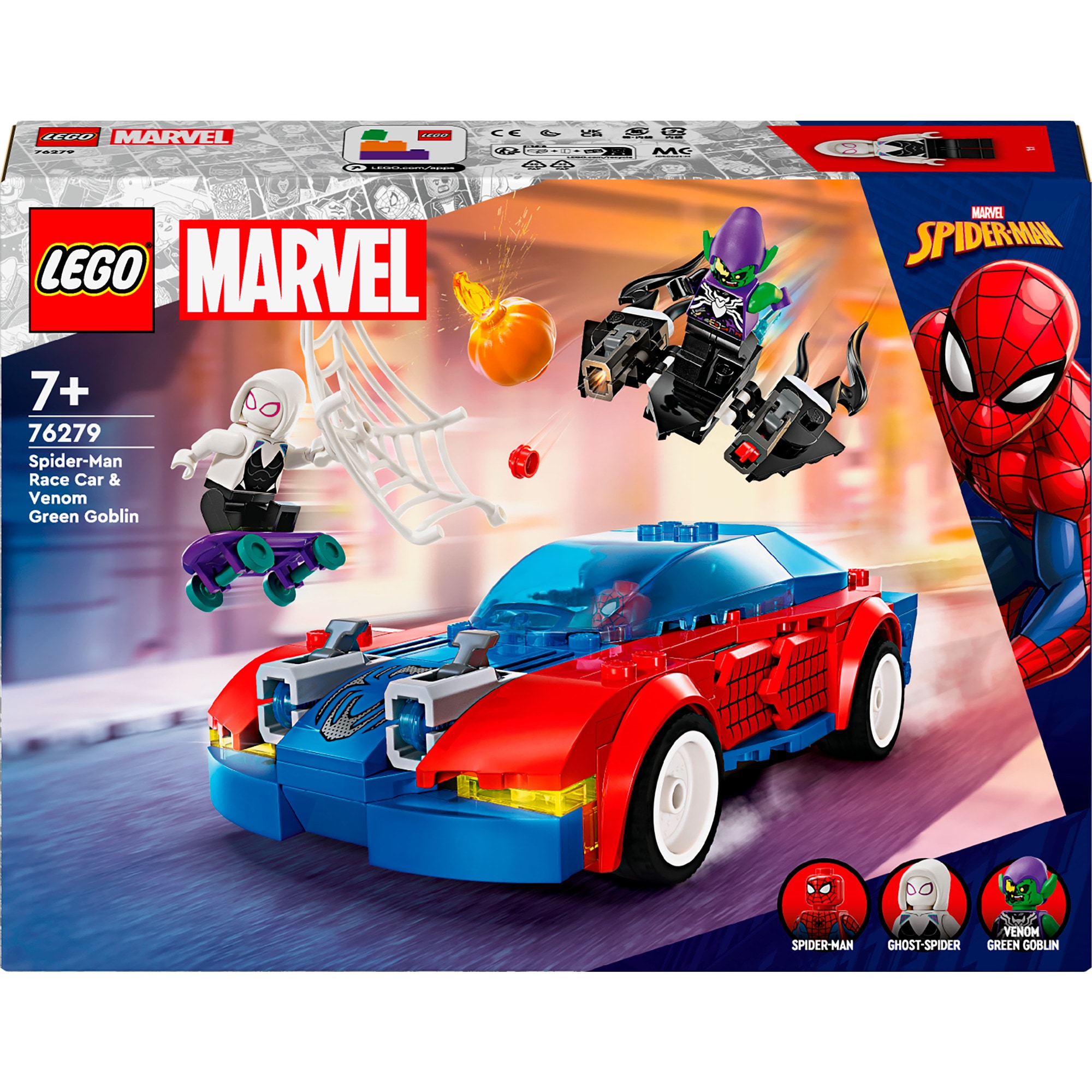 LEGO Konstruktionsspielzeug Marvel Super Heroes Spider-Mans Rennauto & Venom Green Goblin