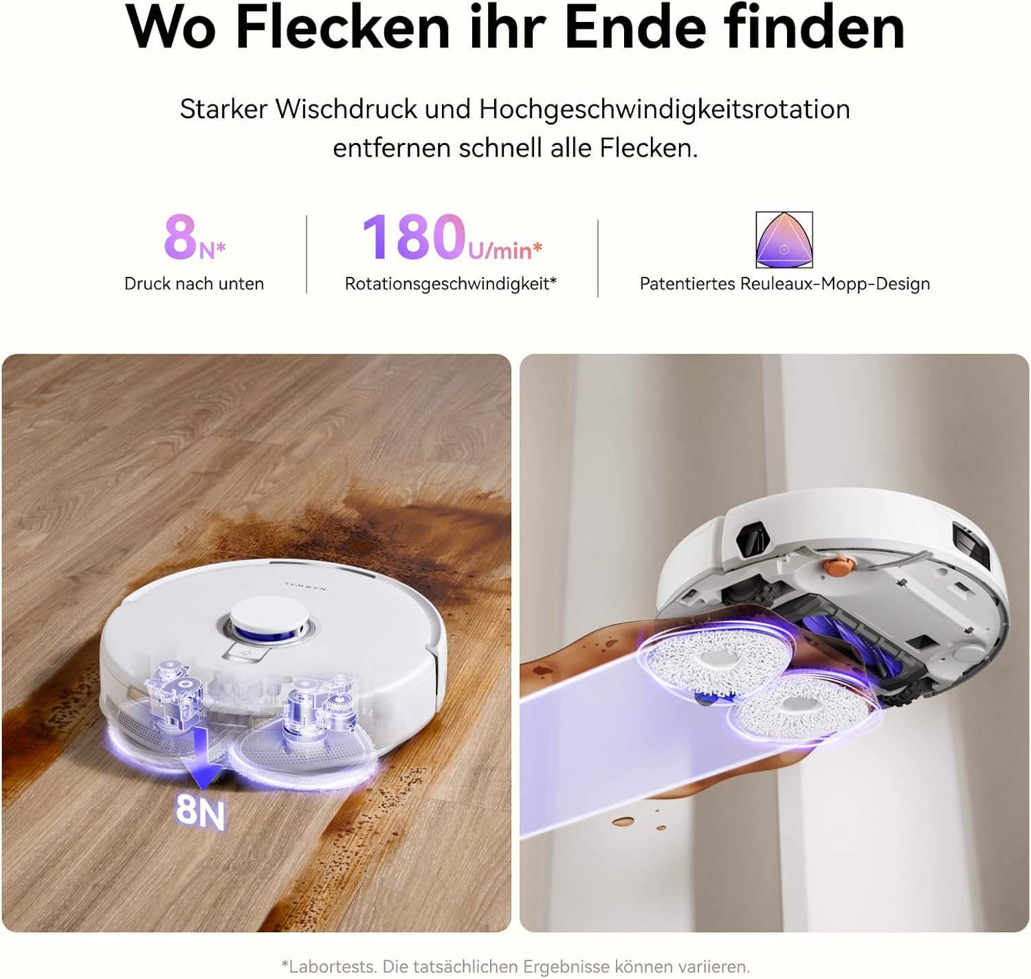NARWAL Freo X10 Pro Saugroboter mit Wischfunktion, 11.000 Pa, DualFlow Tangle-Free, Selbstreinigung und Trocknung,8N Druck Breiterer Wischmopp, LiDAR-Navigation, 220Min Laufzeit, für Teppich,Tierhaare