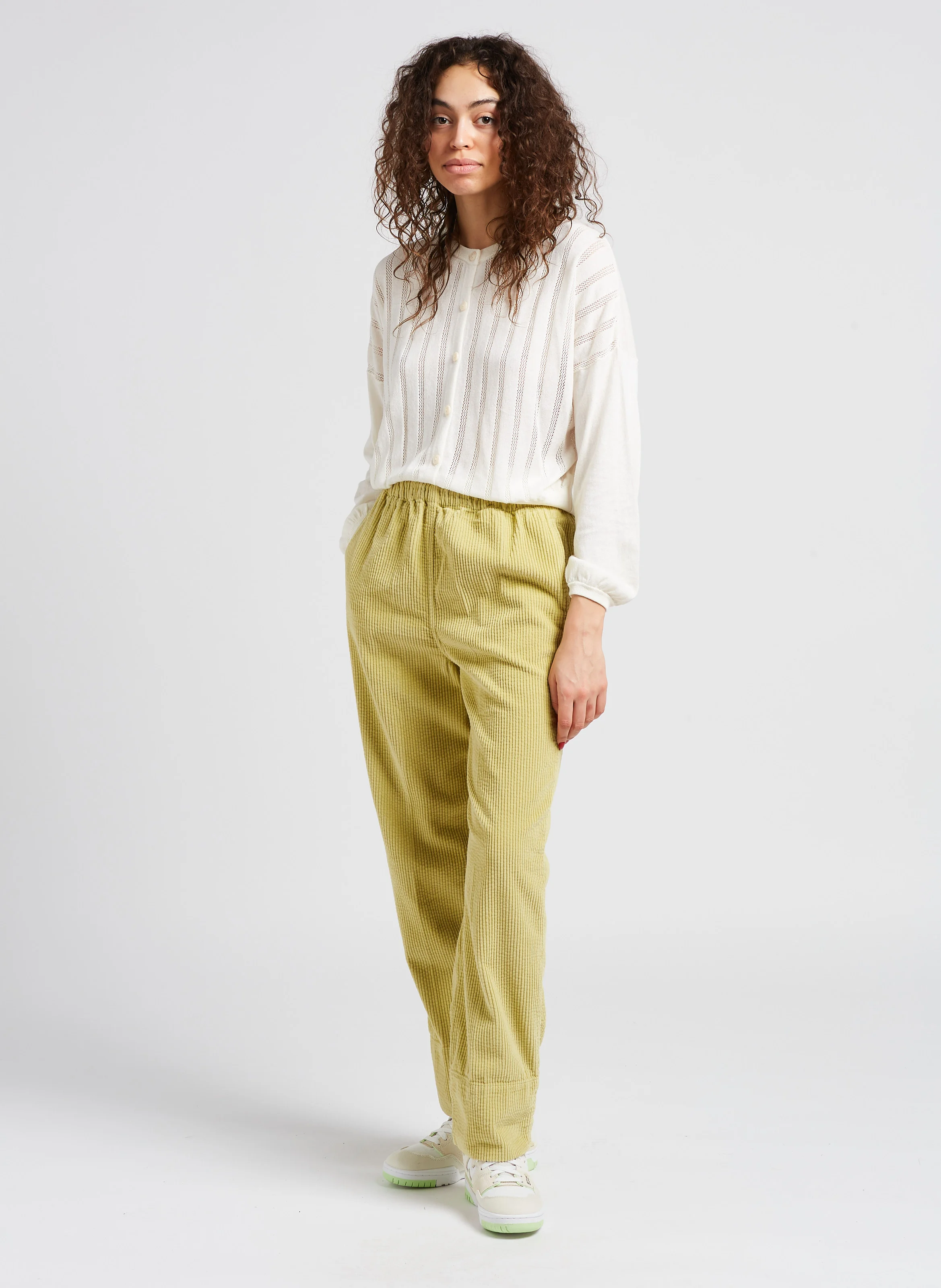 DOMCA - Cardigan col rond en coton mélangé| Beige