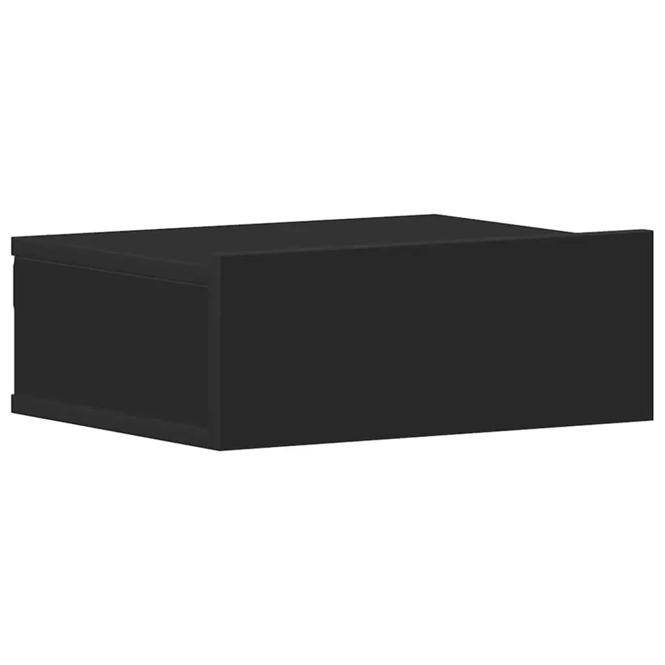 vidaXL - Zwevend Nachtkastje - Zwart - Bewerkt hout - 2 stuks