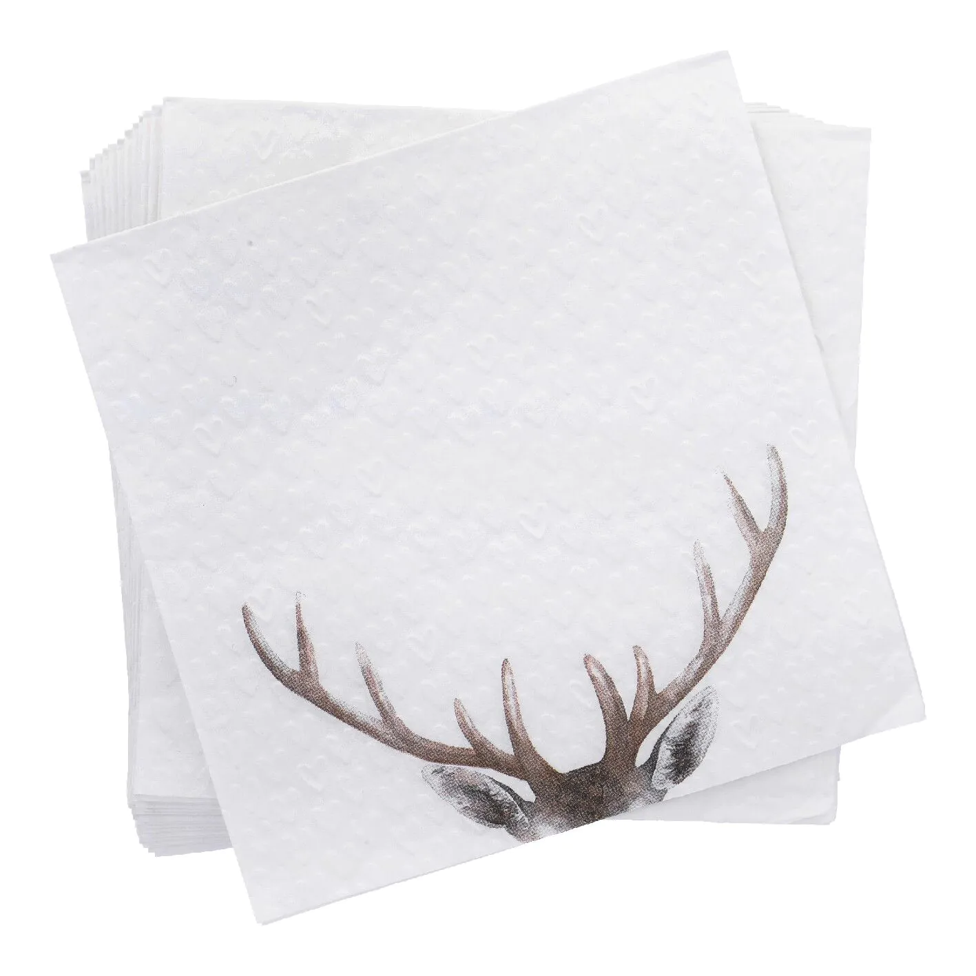 Serviette Geweih, geprägt, 16 Stück