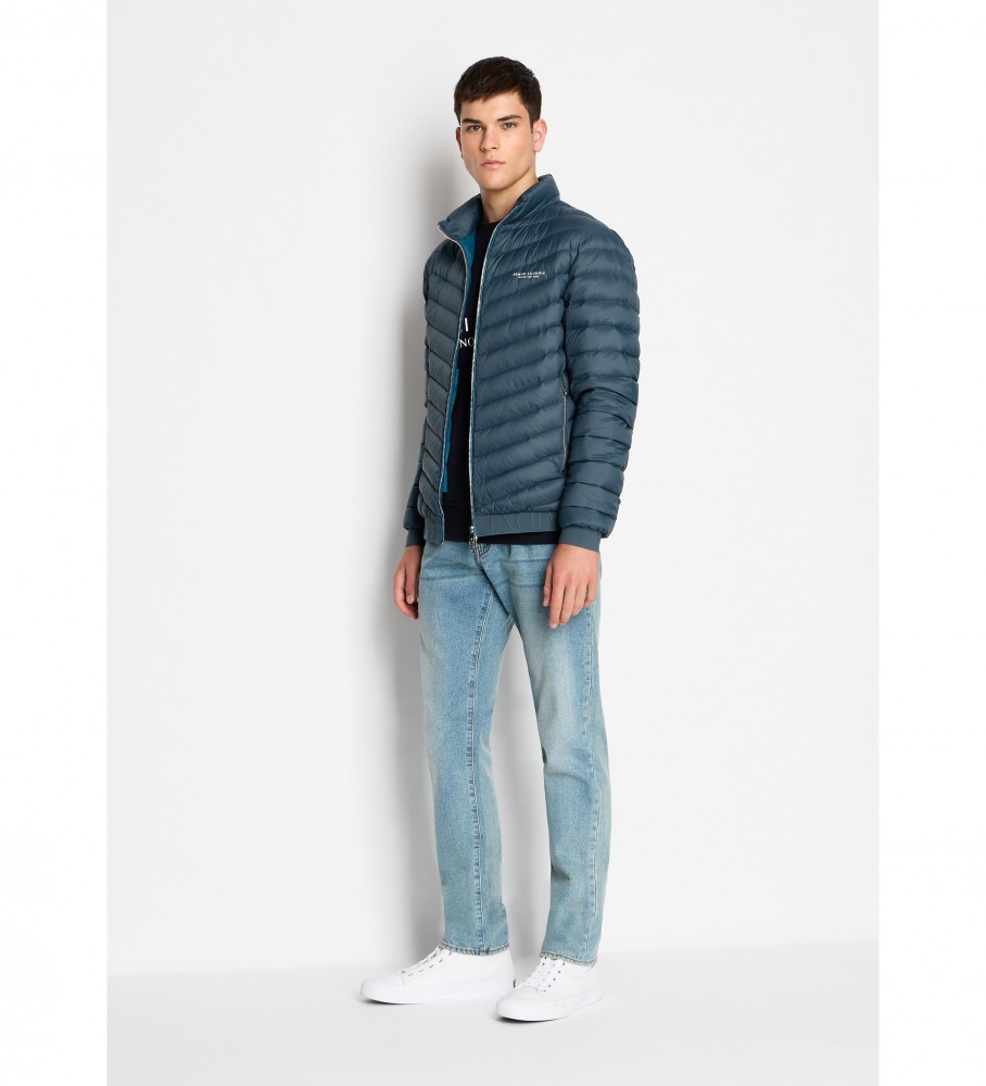 Casaco de penas azul da Armani Exchange