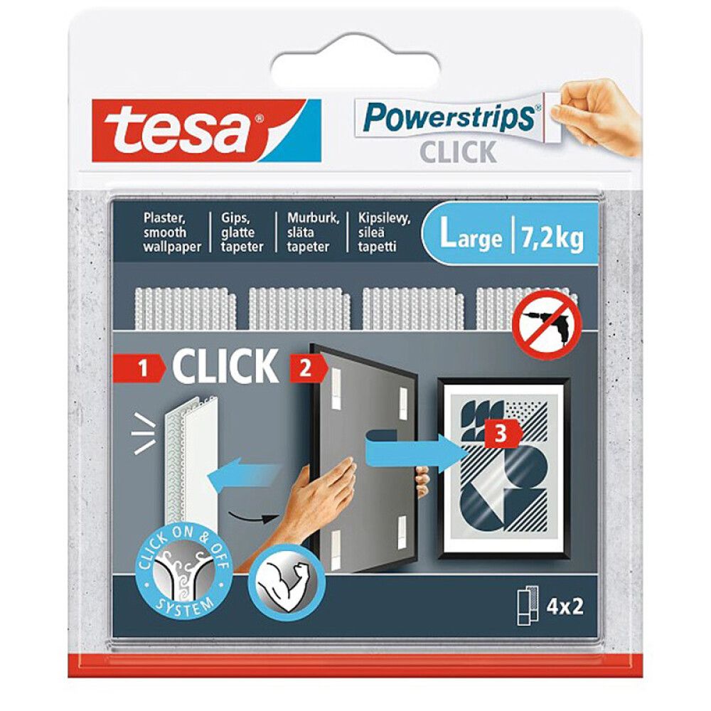 MONTERINGSTAPE TESA MED KLIKKFESTE S 1,8KG 4STK