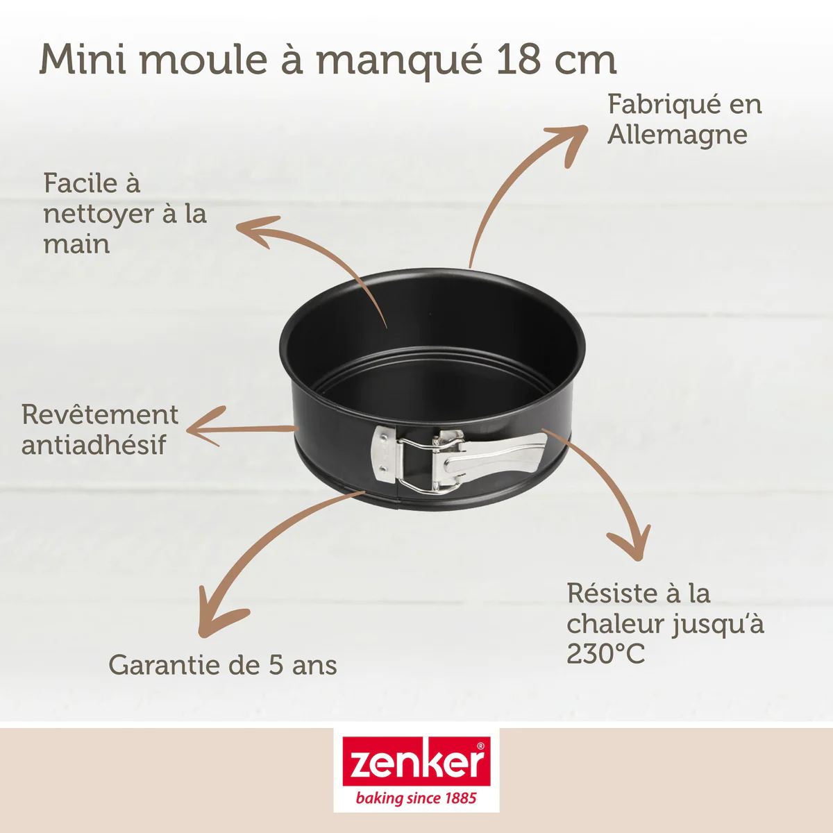 Lot de 2 moules à manqué à charnière 18,5 cm Zenker Spécial Mini Zenke