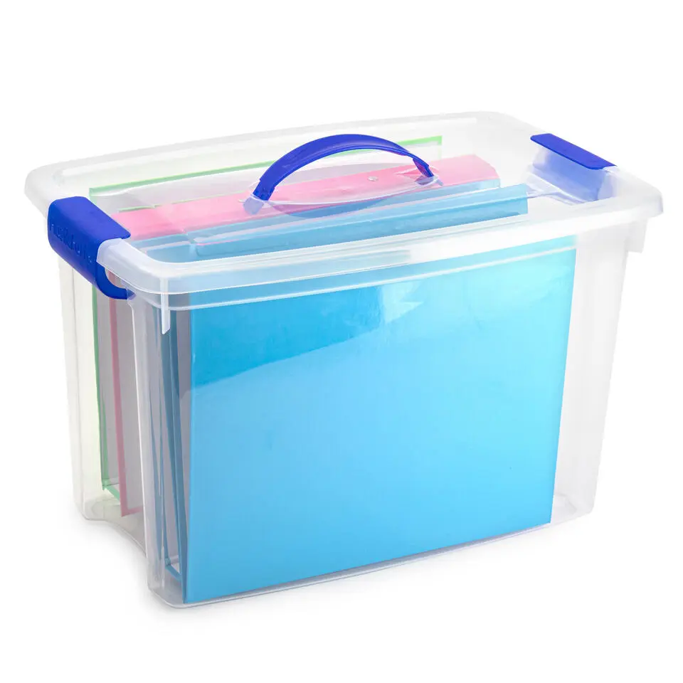 Plasticforte Opbergbox met deksel - blauw - 22L - kunststof
