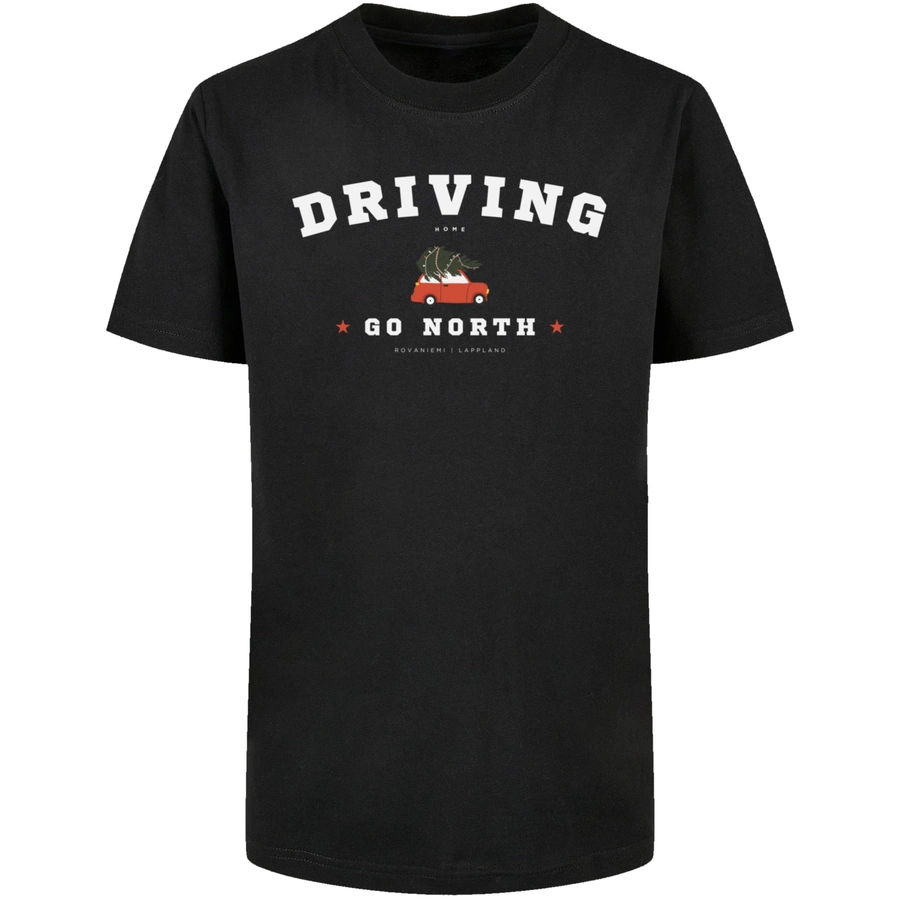 F4NT4STIC Basic Kids Tee Driving Home Weihnachten schwarz