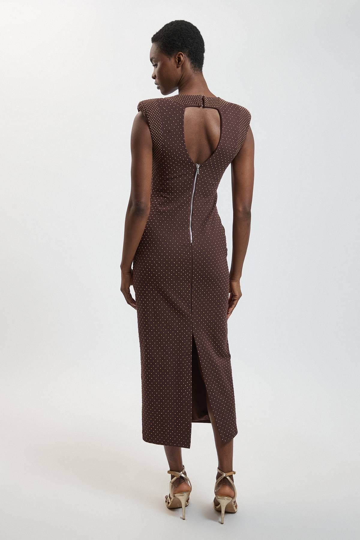 KarenMillen Robe Midi En Jersey Ponte Ornée De Strass
