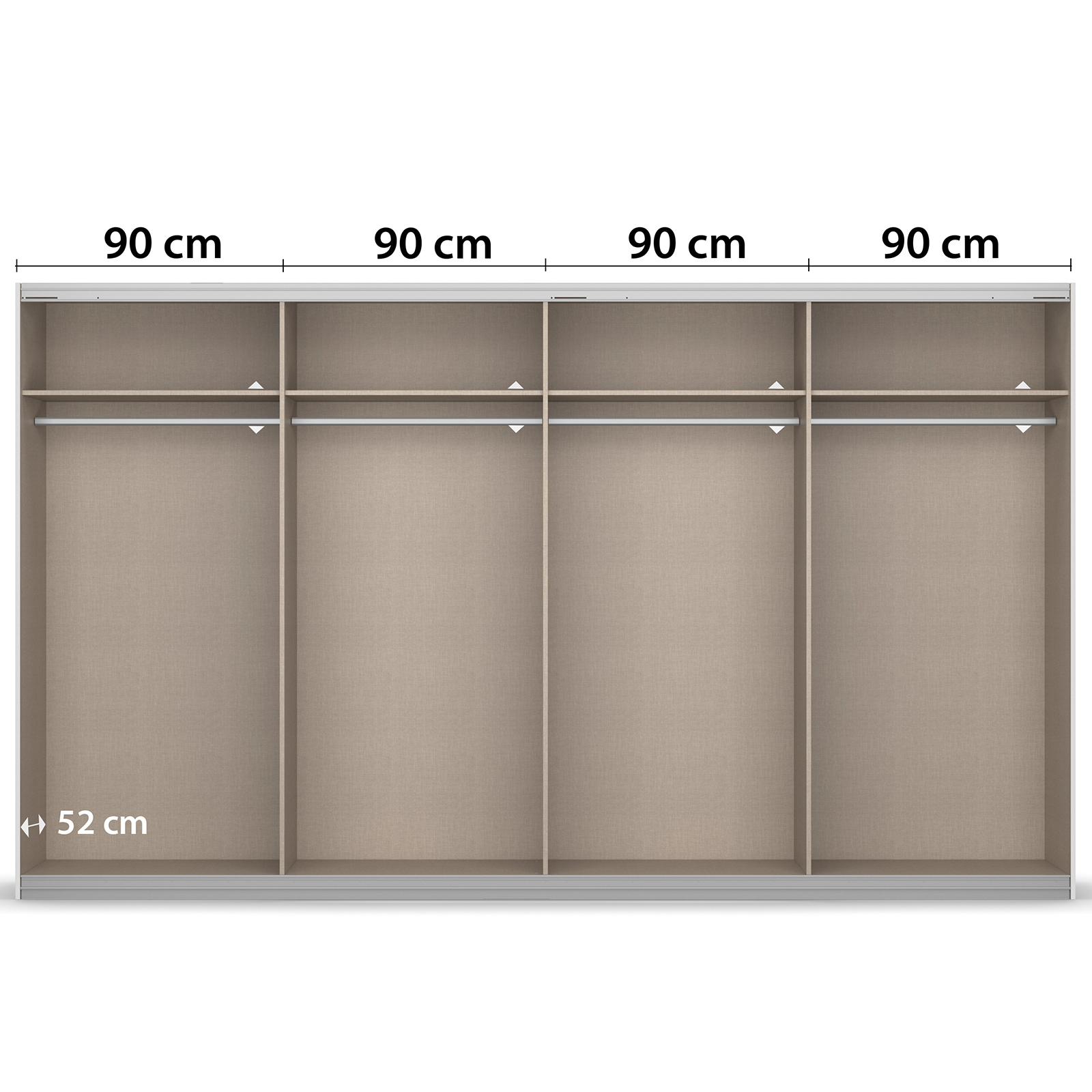 Schwebetürenschrank - Eiche Sonoma - 360x211 cm