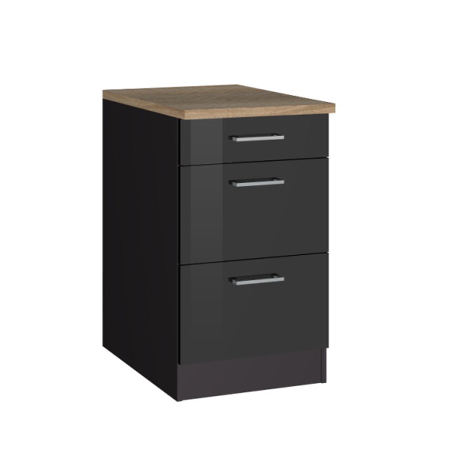 Auszugschrank ROM - grau Hochglanz - 50 cm