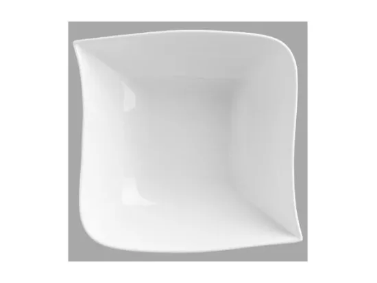 Saladier carré design vague - 24 x 24 cm - Porcelaine