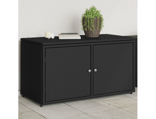 VIDAXL - Armoire de jardin Armoire de rangement jardin noir 110x55x60,5 cm résine tress...