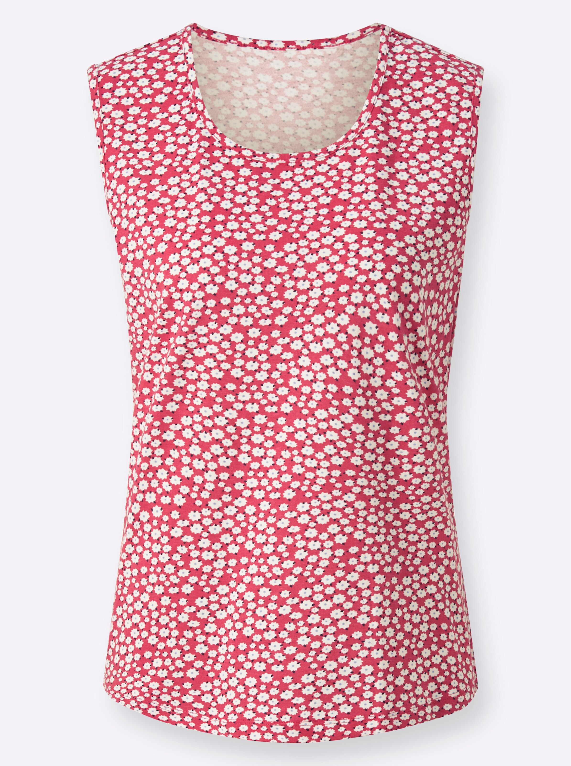 Shirttop in fuchsia + fuchsia-weiß-bedruckt