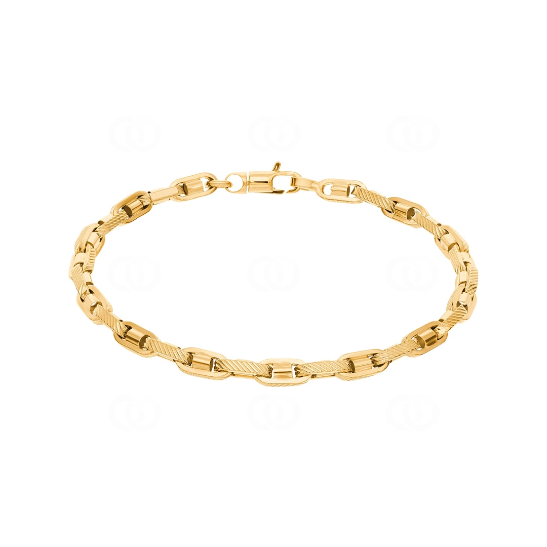 4.6mm Fantasiearmband 750/18 K Gelbgold halbmassiv