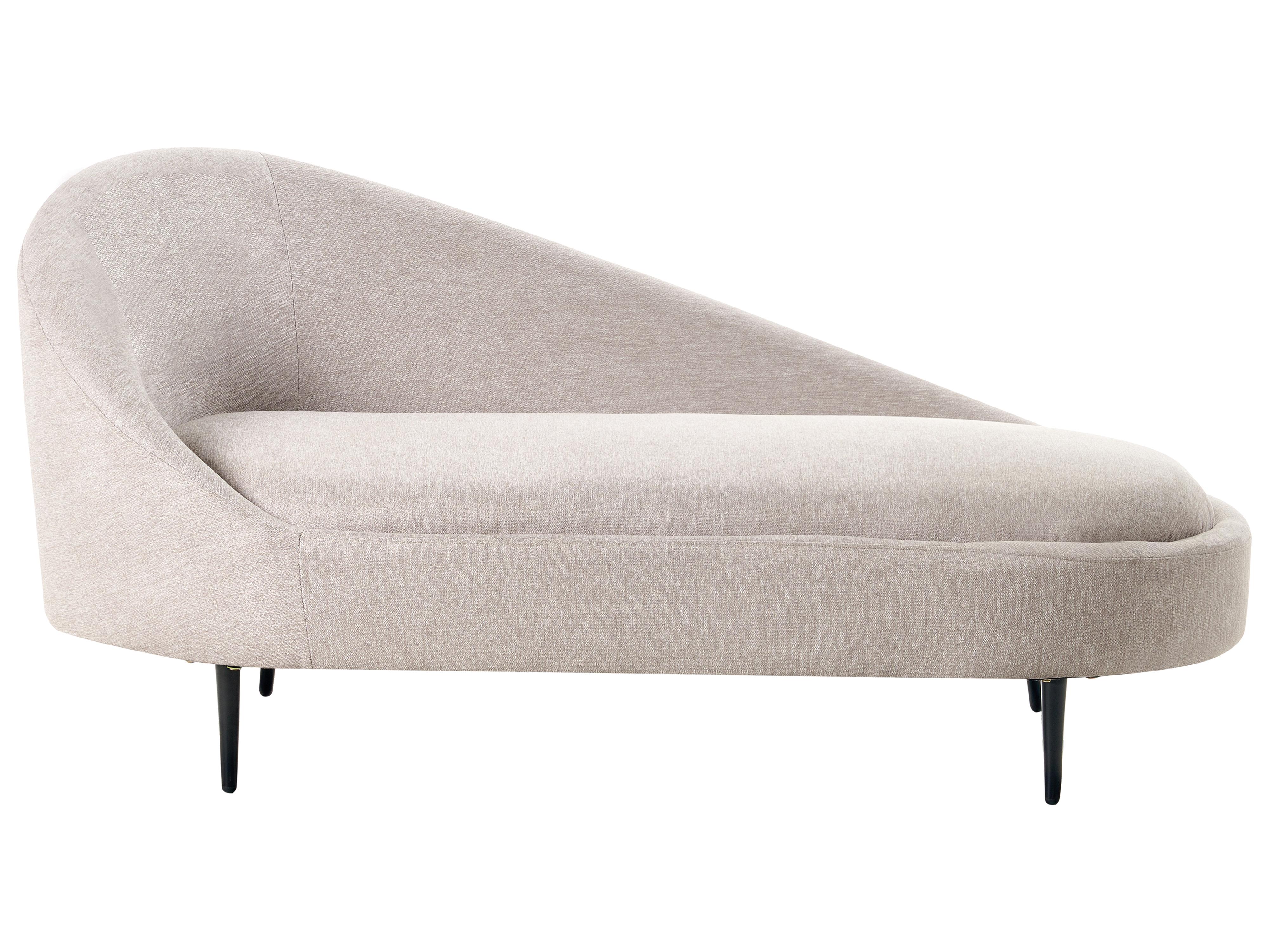 Linkszijdige chaise longue VALREAS Stof Taupe
