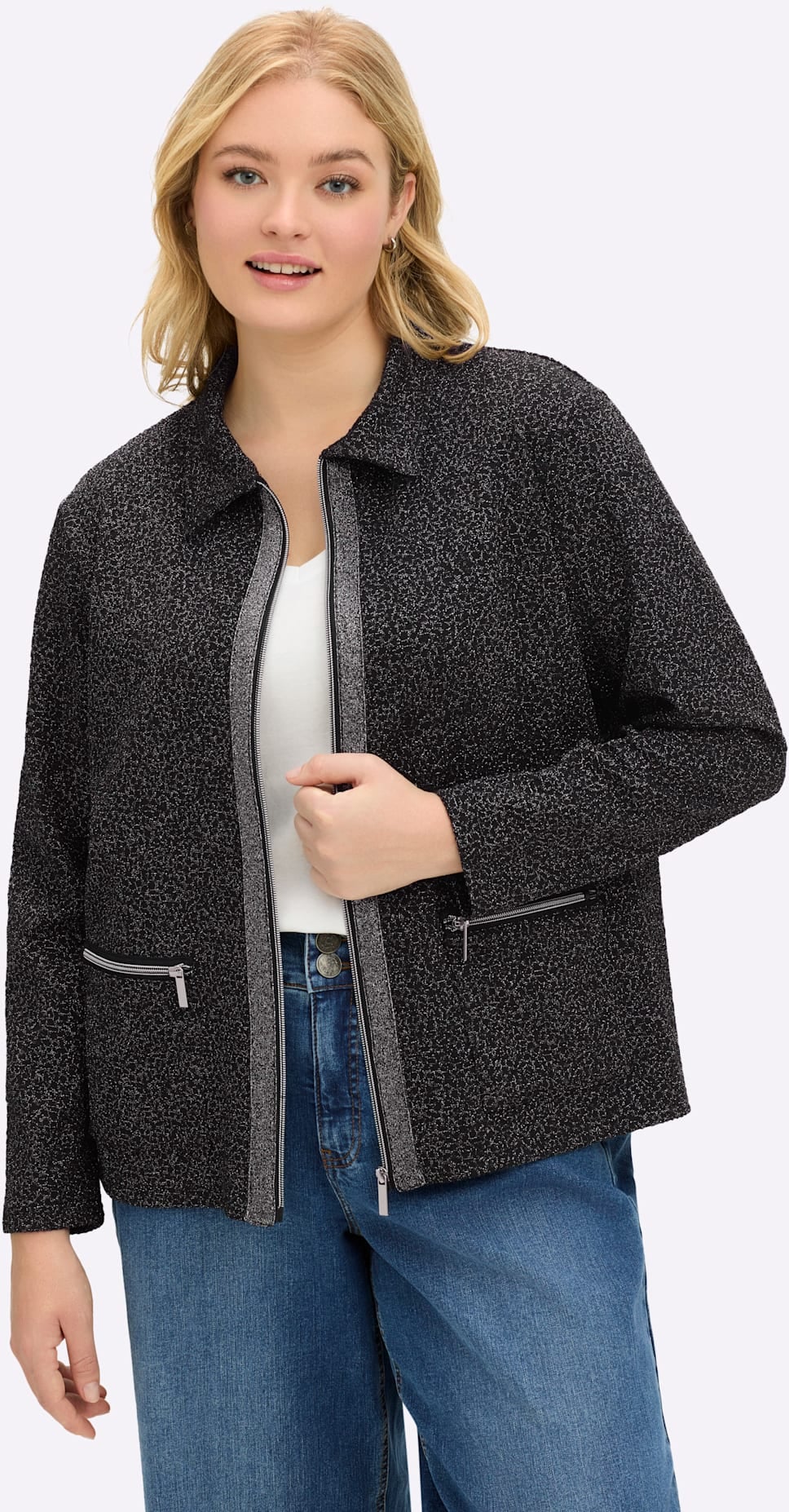 Sheego Shirtjacke »Sweatjacke«, 1 Stk.