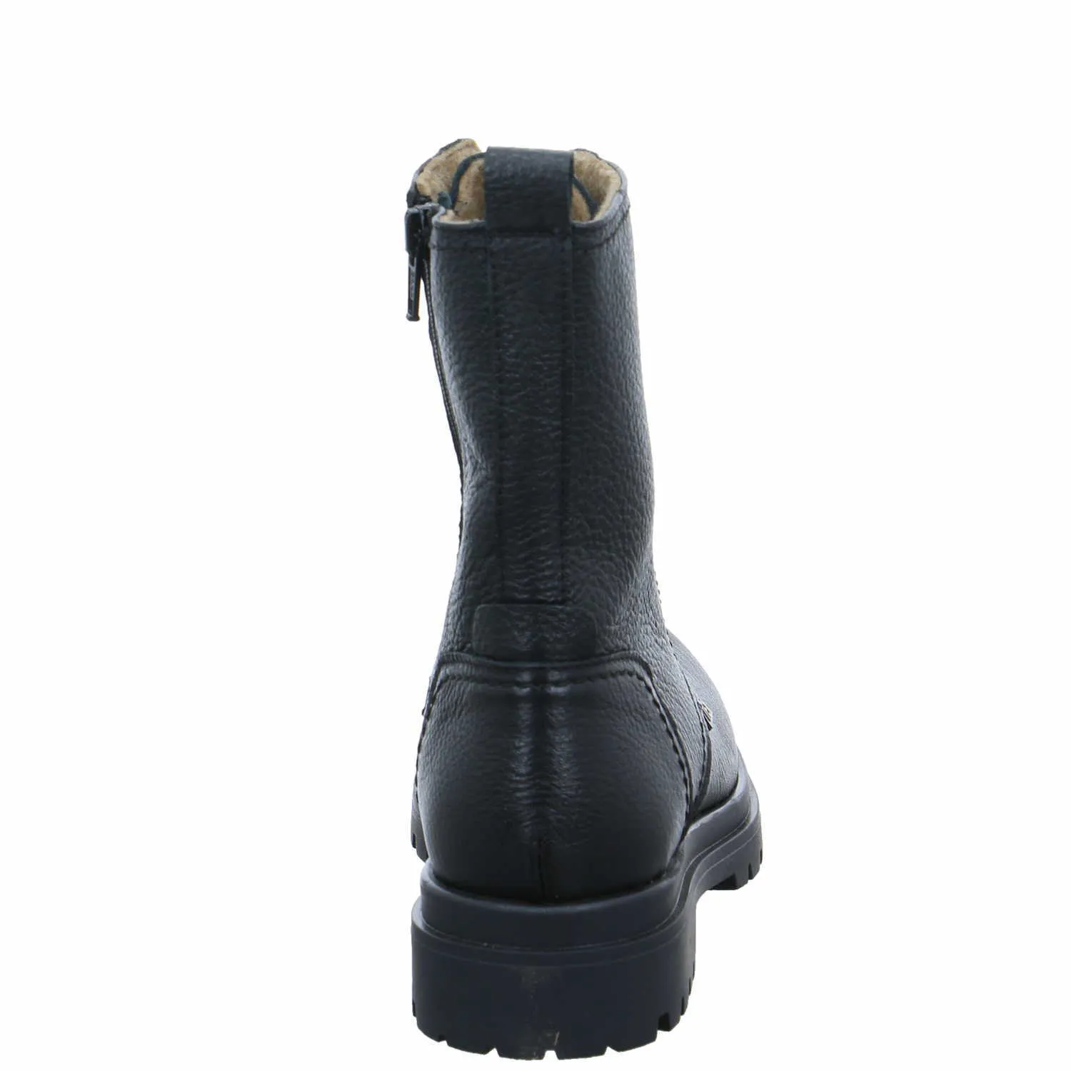 SCHUHENGEL Mädchen-Winter-Bottine Schwarz Leder  Schnür-Boot