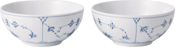 Royal Copenhagen Musselmalet Riflet skål 50 cl 2-pak Hvid