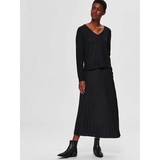 Selected Femme Alexis Midi Nederdel, Black, 42