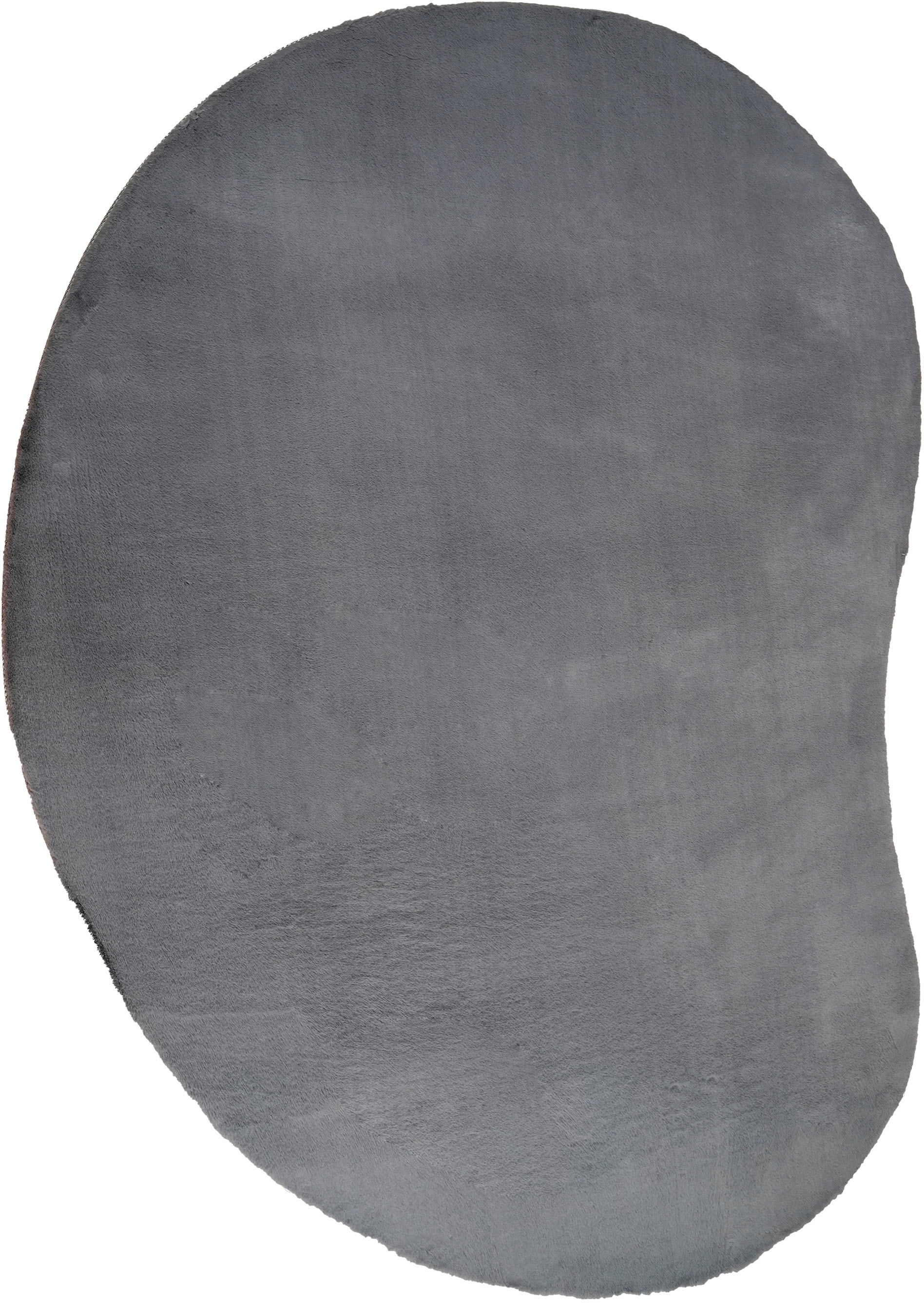 Bruno Banani Hochflor-Teppich »Rabbit 2 Bean, Kunstfell Teppich, Modern, besondere Form« U-förmig 25 mm Höhe Kaninchenfell-Haptik, Microfaser, Wohnzimmer, Schlafzimmer, Esszimmer