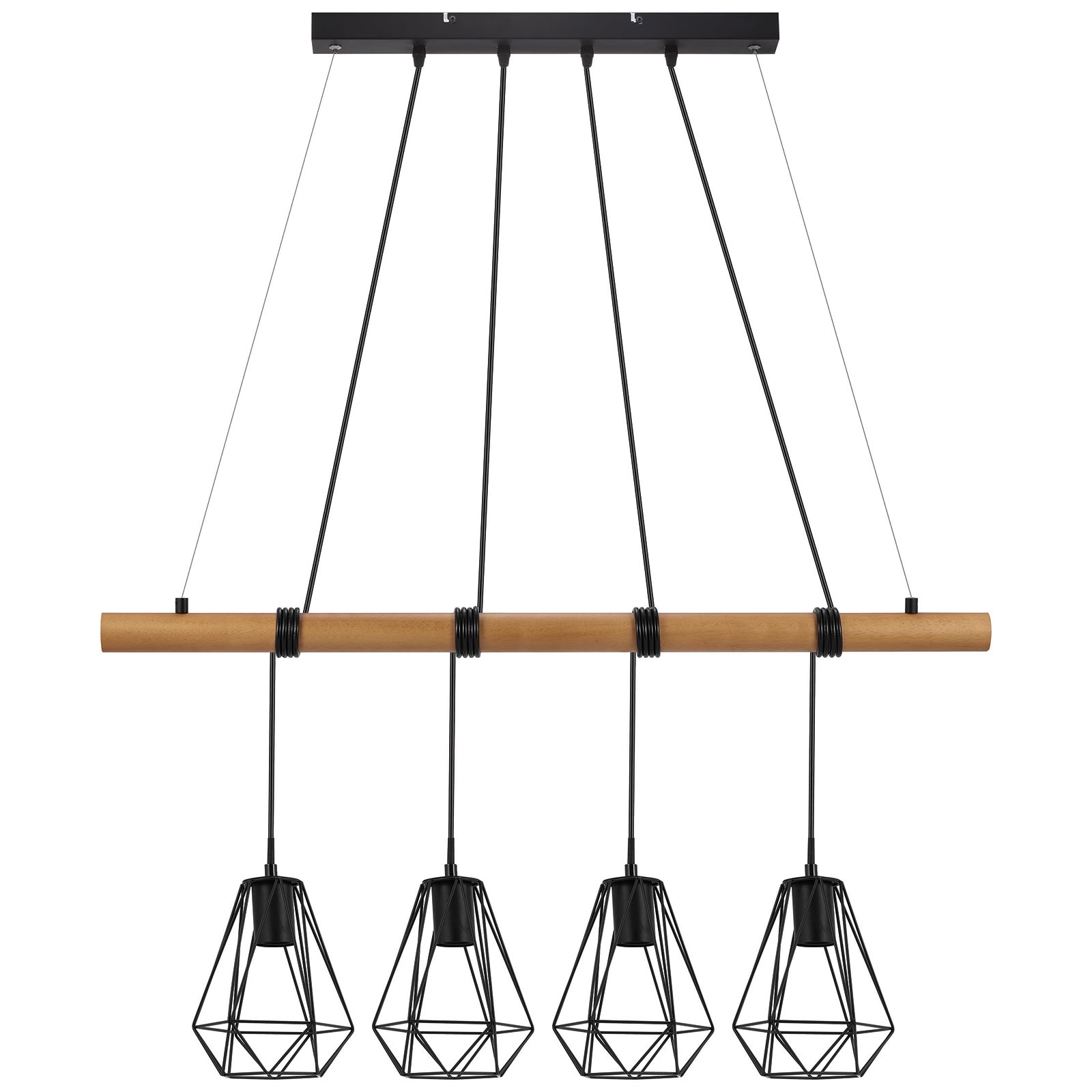 LAMPURA Pendelleuchte - 4-flammig - 90 cm breit