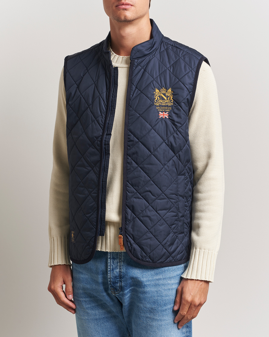 Morris Trenton Quilted Vest Old Blue