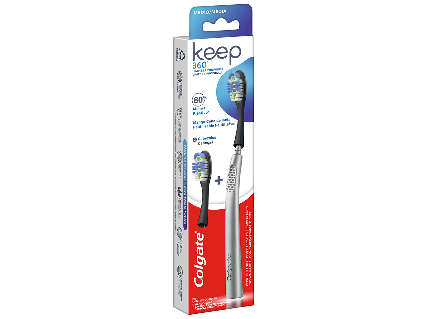 ESCOVA DENTES COLGATE KEEP 360º LIMPEZA PROF MÉDIA UN