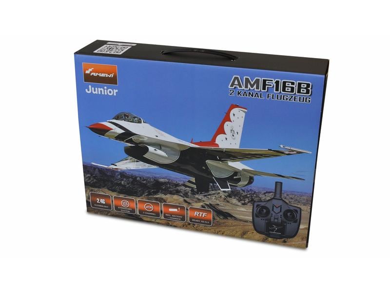 Amewi Flugzeug F16B, 2-Kanal mit Gyro RTF 2 Motoriges Einsteiger Flugzeug im Design eines F16 Jet's
