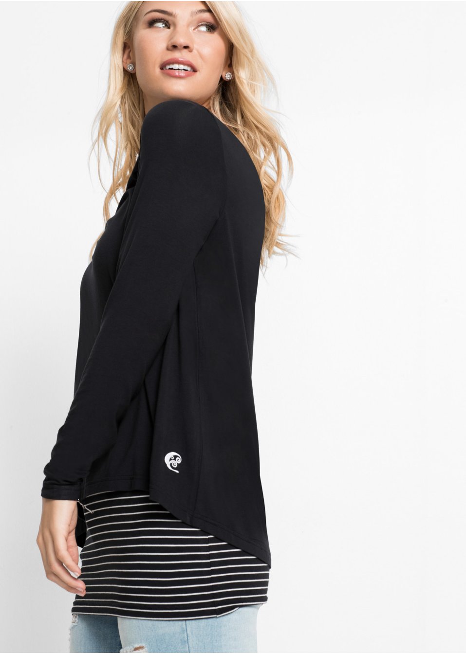 T-shirt long manches longues en double épaisseur