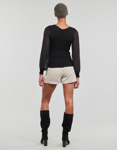 Only - ONLJENNY LS WOVEN MIX VNECK CC KNT - Noir